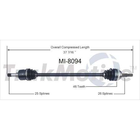 Surtrack Axle Cv Axle Shaft, Mi-8094 MI-8094